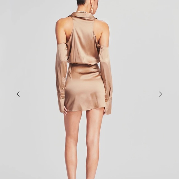 SER.O.YA The Shea Dress tan silk mini dress- size XS - Picture 4 of 11